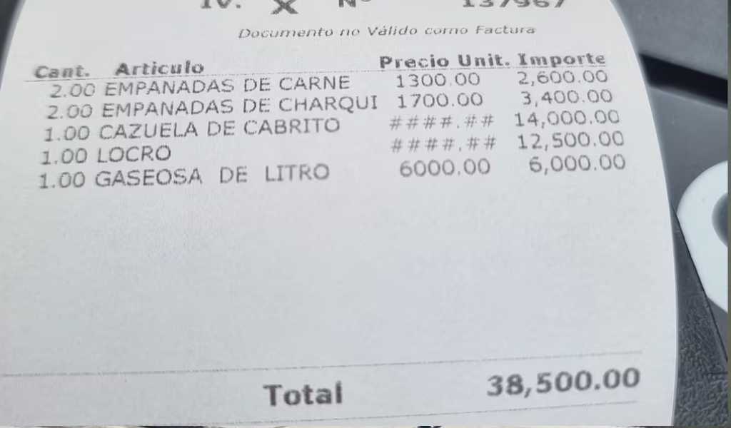 ¡NI ÉL LO PODÍA CREER! PIDIÓ LOCRO, CAZUELA Y EMPANADAS EN SALTA Y EL TICKET SE VOLVIÓ VIRAL EN EL PAIS 