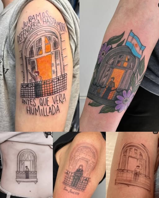  ¡De Locos! Fanáticos K se tatuaron a Cristina en el balcón: “Es amor eterno”